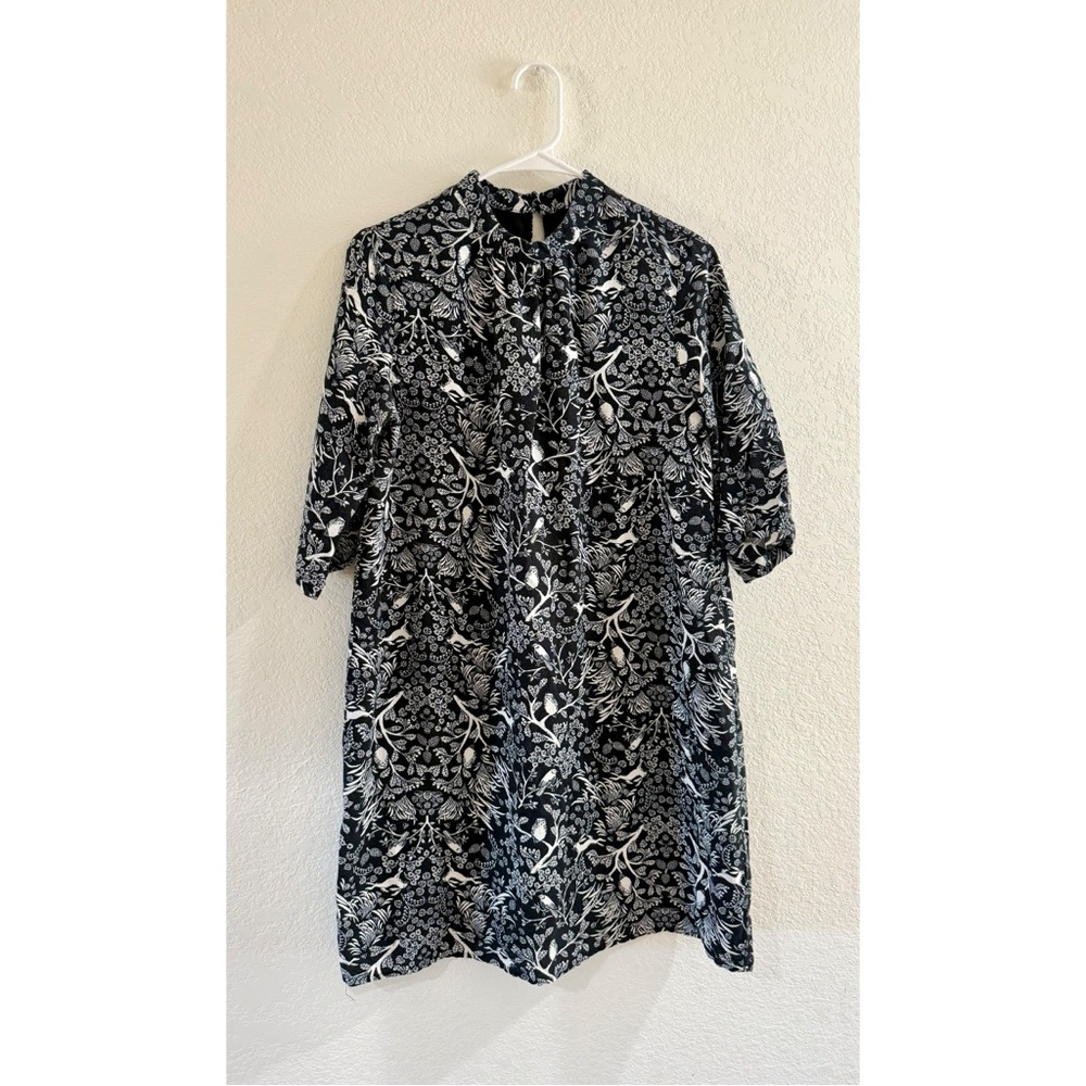 Old Navy Black and White Floral Mini Dress